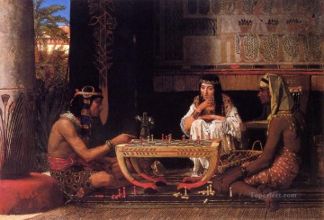サー・ローレンス・アルマ・タデマ Painting - エジプトのチェスプレイヤーのロマンチックなサー・ローレンス・アルマ・タデマ